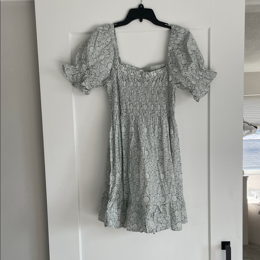 Ces Femme Black and White Puff Sleeve Mini Dress